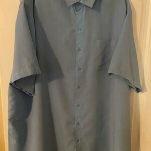 Men’s HB Light Blue Casual Button Down Shirt with Short Sleeves